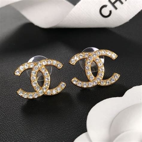 chanel double c earrings studs|Chanel double c enamel earrings.